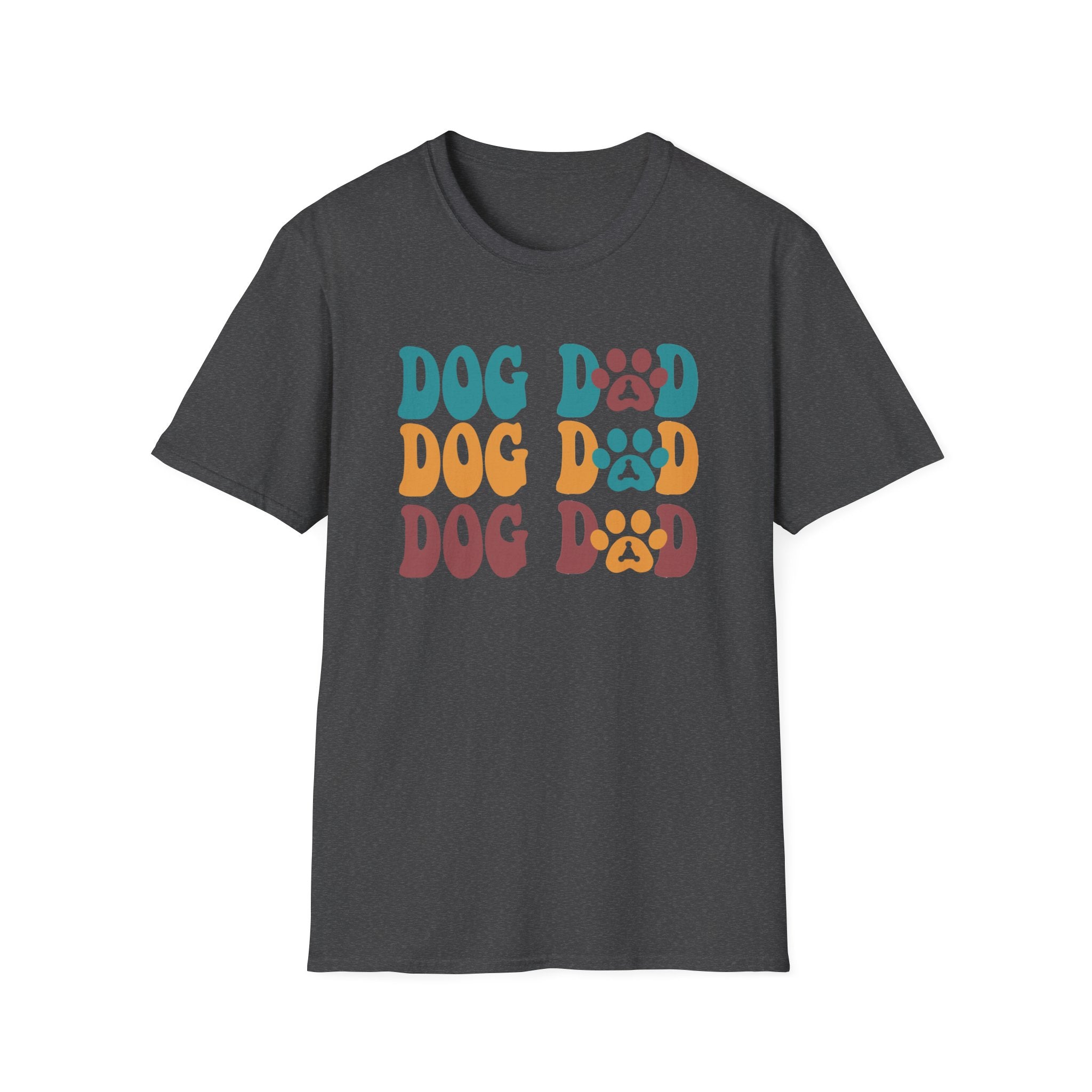 Dog Dad Retro Paw Graphic T-Shirt