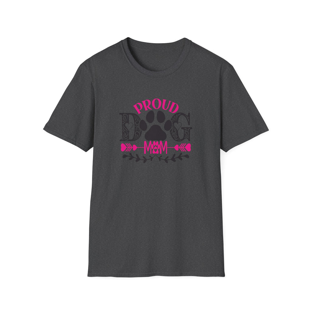 Proud Dog Mom T-Shirt – Pink Paw Graphic Tee for Dog Lovers