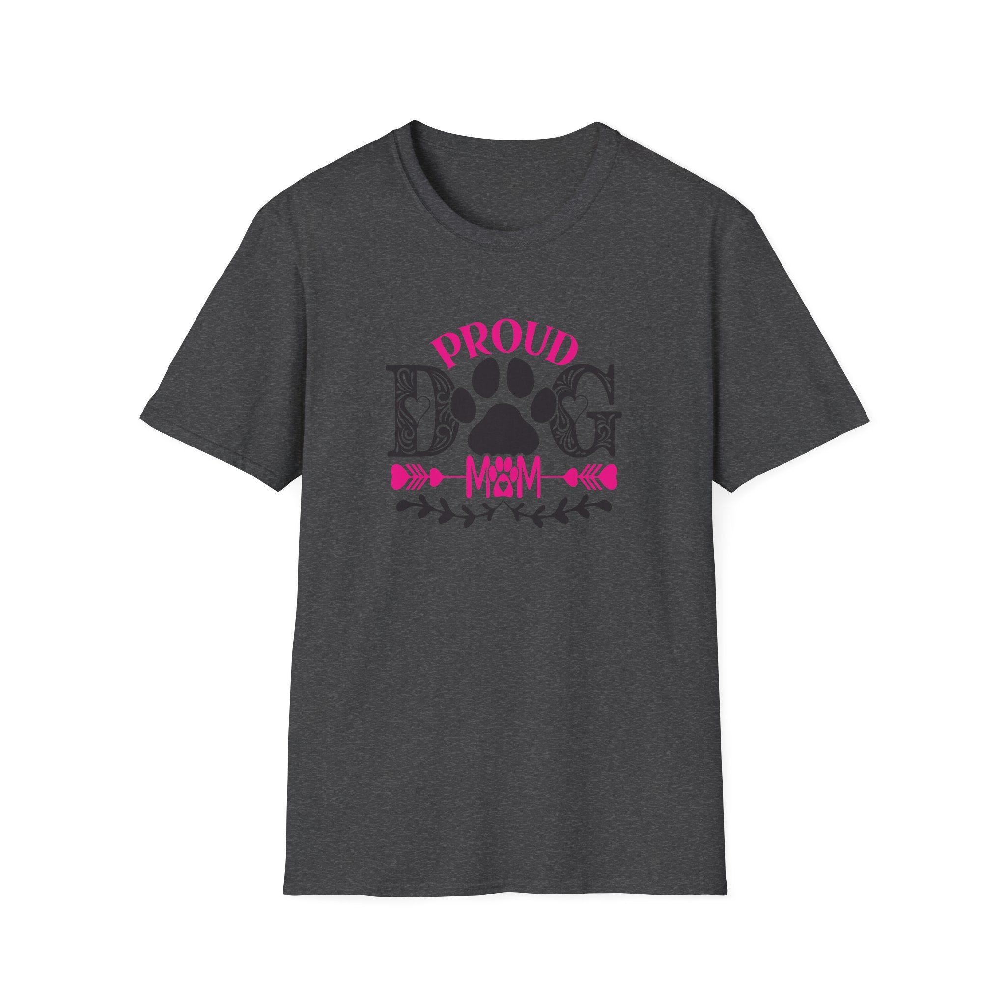 Proud Dog Mom T-Shirt – Pink Paw Graphic Tee for Dog Lovers