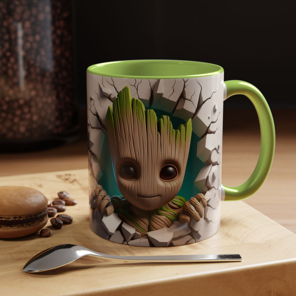Baby Groot "Break Through" Accent Coffee Mug — Cute Guardians of the Galaxy Pop Art Gift (11/15 oz)