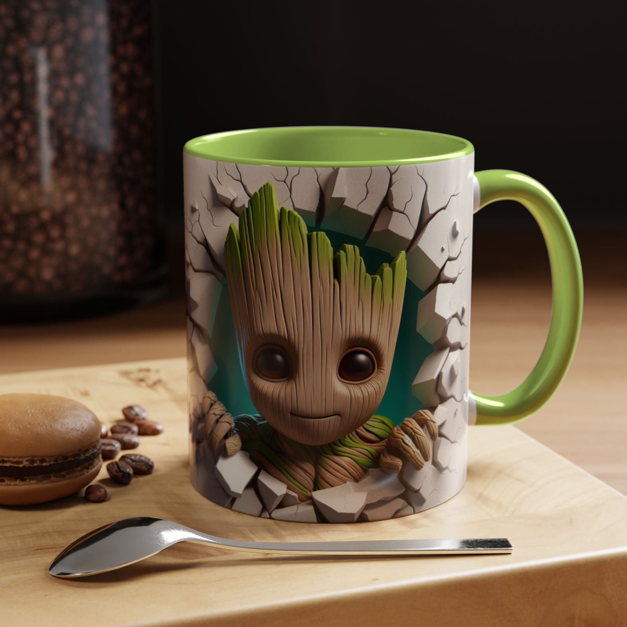 Baby Groot "Break Through" Accent Coffee Mug — Cute Guardians of the Galaxy Pop Art Gift (11/15 oz)