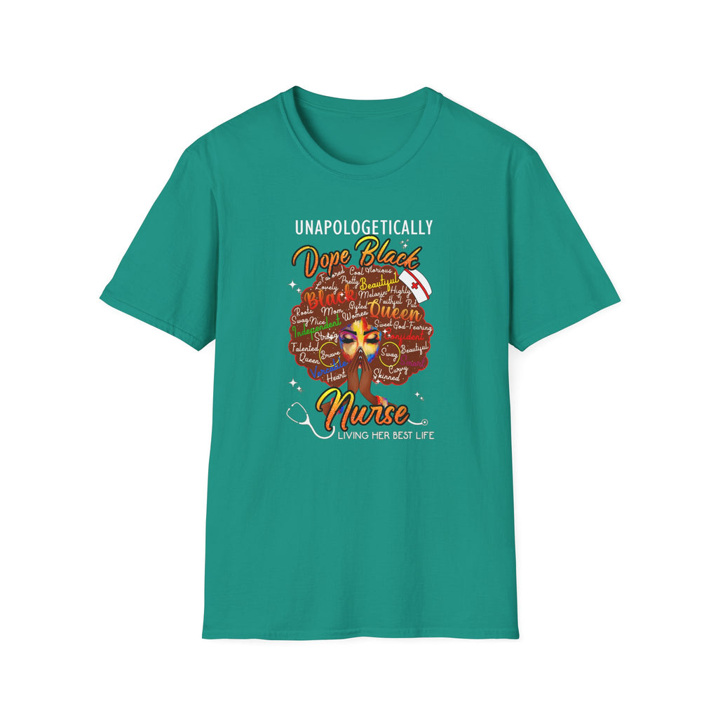 “Unapologetically Dope Black Nurse” Empowerment Tee —  Brown Afro Nurse T-Shirt