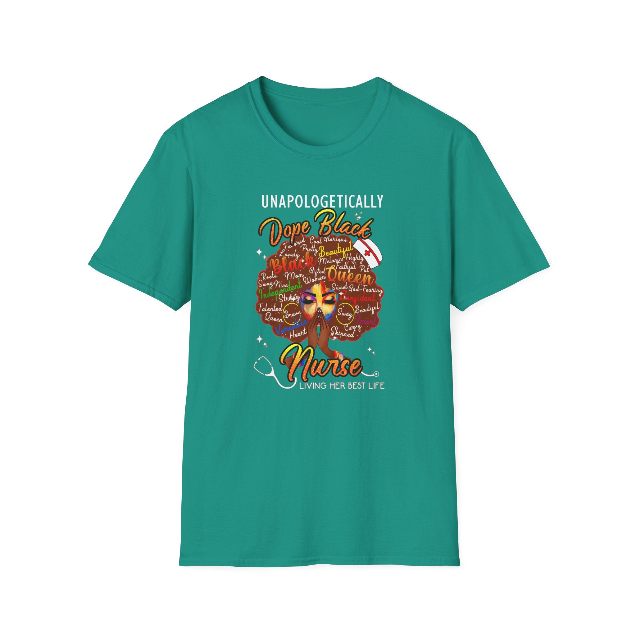 “Unapologetically Dope Black Nurse” Empowerment Tee —  Brown Afro Nurse T-Shirt