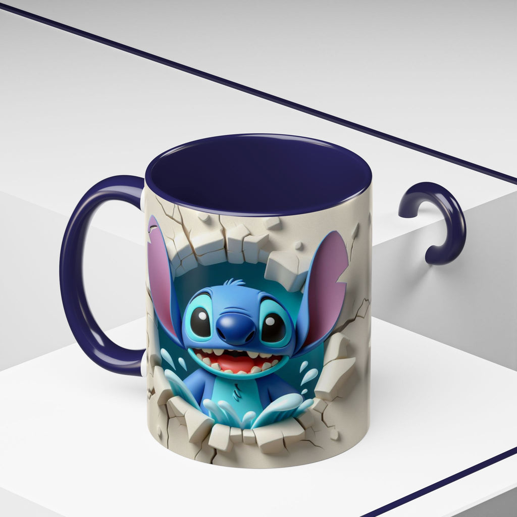Stitch Peekaboo Accent Coffee Mug – Cute Alien Character 11/15oz