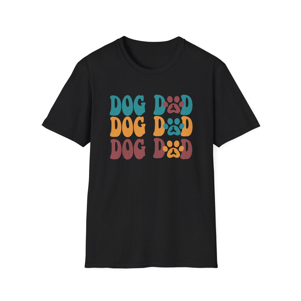 Dog Dad Retro Paw Graphic T-Shirt