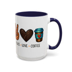 Peace • Love • Coffee Accent Mug — Leopard Peace Sign Coffee Lover Gift