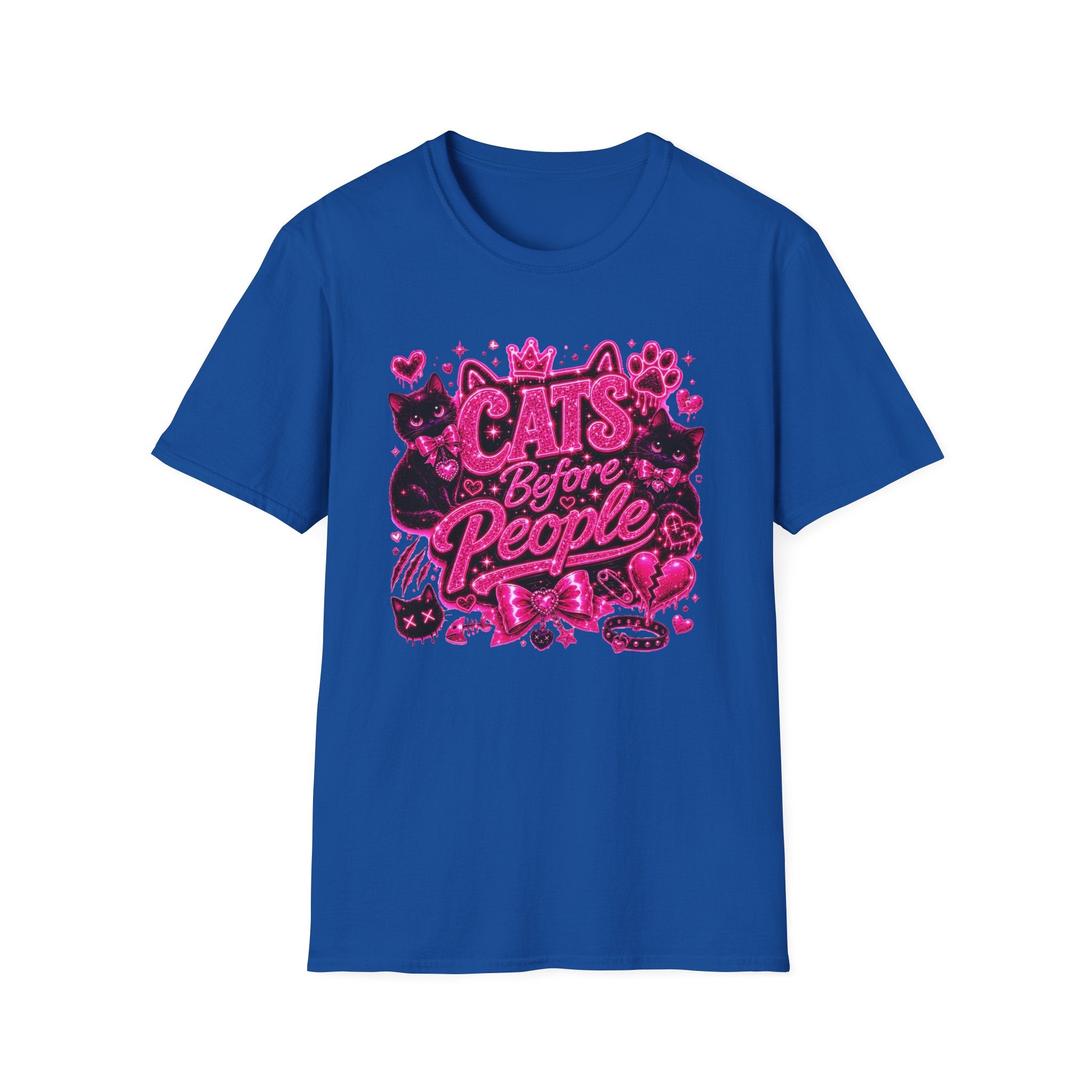 Cats Before People T-Shirt – Cute Pink Cat Graphic Tee