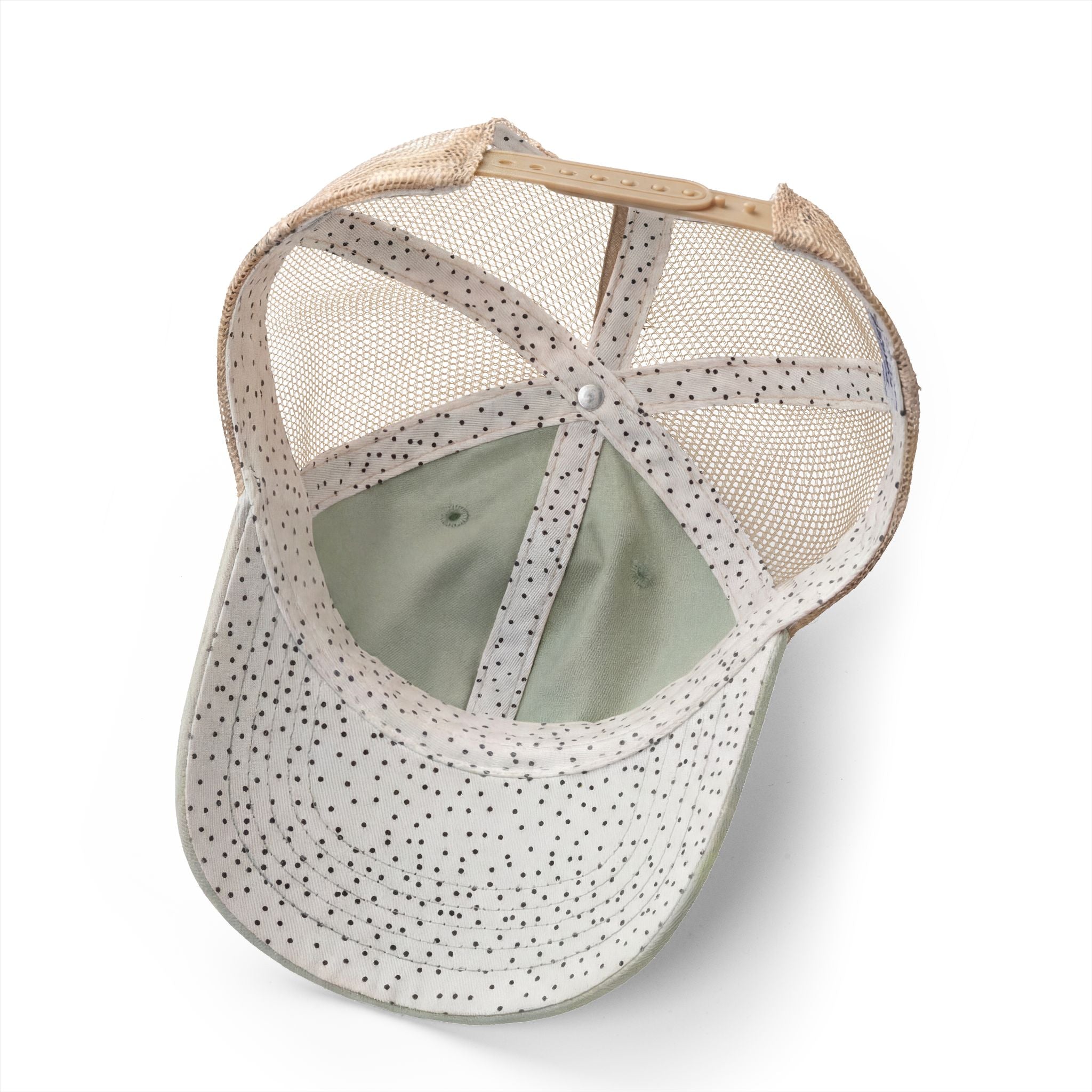 Embroidered "Van's Total Fitness" Barbell Washed Mesh-Ponytail Back Cap