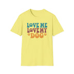 Love Me Love My Dog T-Shirt — Retro Paw Print Dog Lover Tee