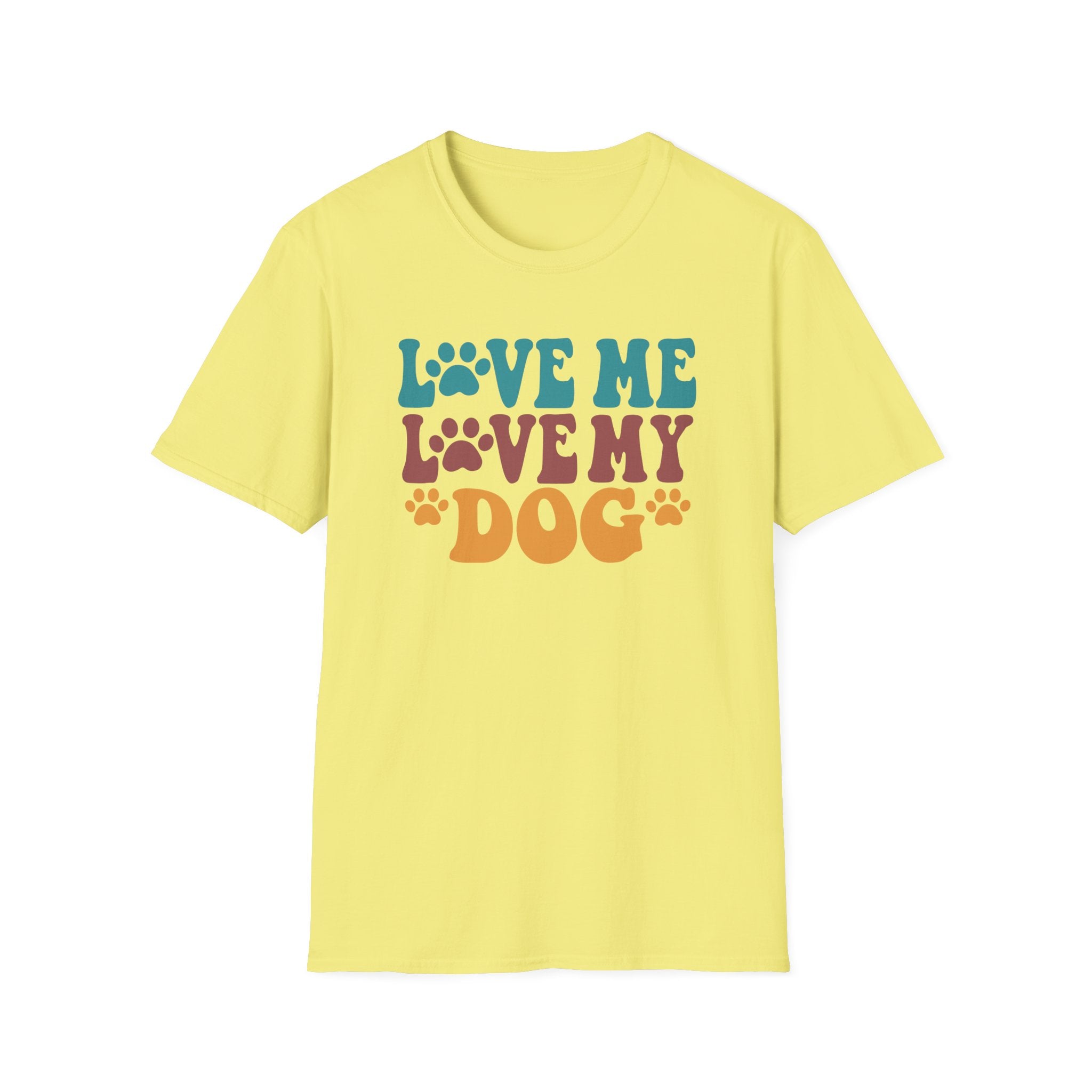 Love Me Love My Dog T-Shirt — Retro Paw Print Dog Lover Tee