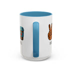 Peace • Love • Coffee Accent Mug — Leopard Peace Sign Coffee Lover Gift