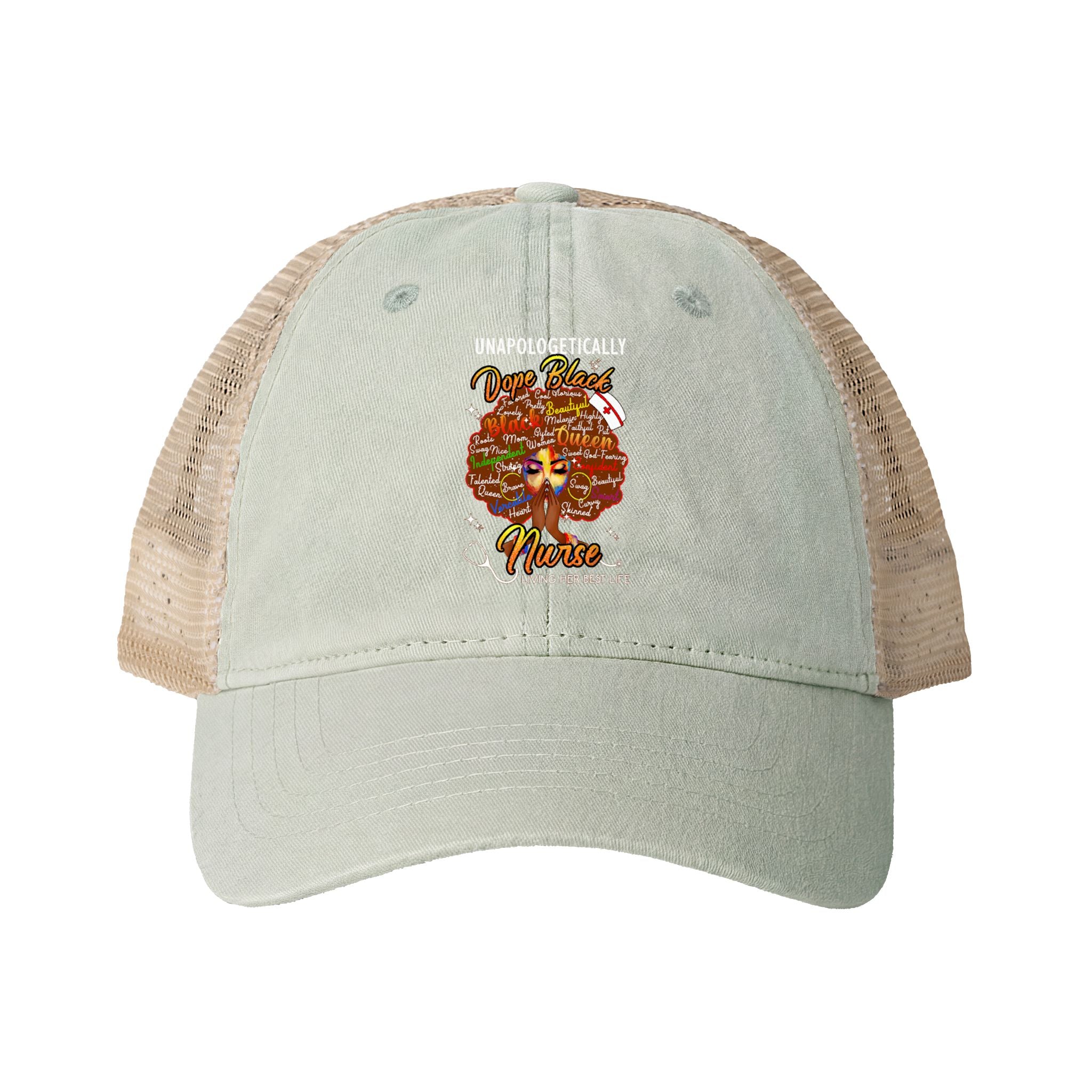 Unapologetically Dope Black Nurse - Women's Washed Mesh-Ponytail Back Cap