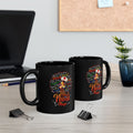 Black Nurse Magic Mug w/Black Afro — 11oz/15oz Black Ceramic Coffee Cup