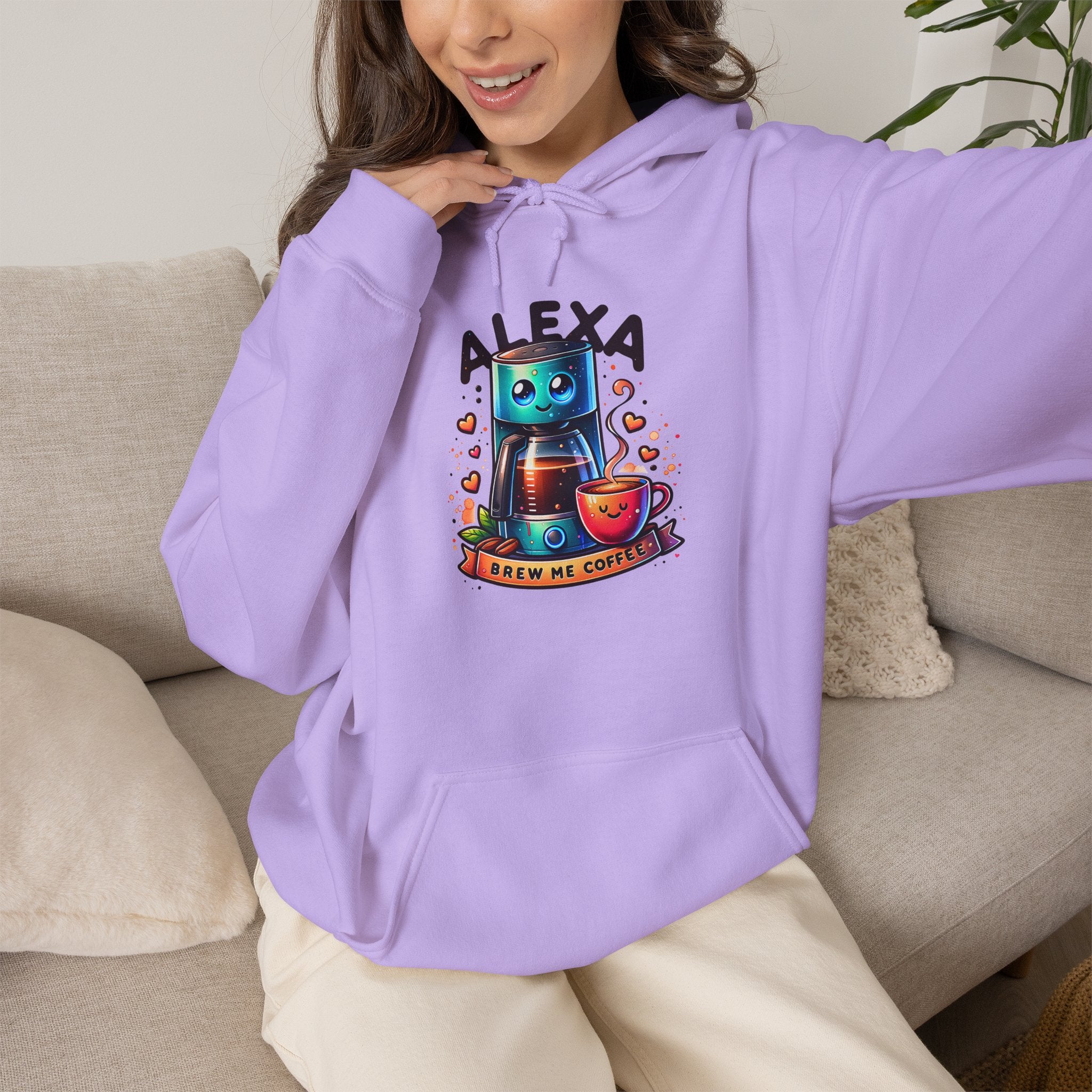 Alexa Coffee Maker Hoodie — Cute Coffee Maker with Coffee Illustration