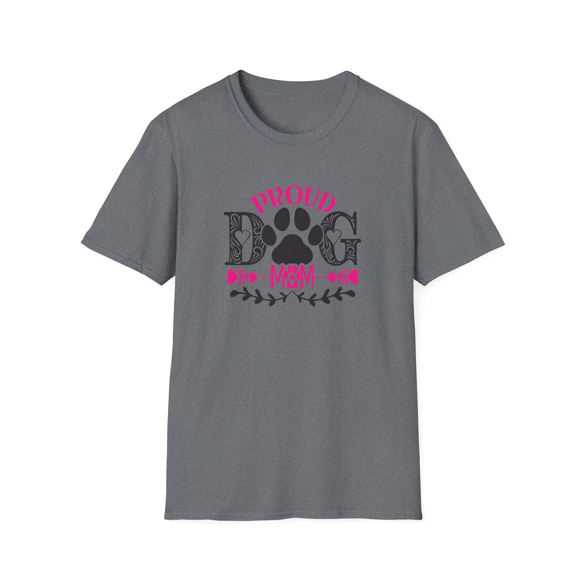 Proud Dog Mom T-Shirt – Pink Paw Graphic Tee for Dog Lovers