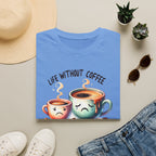 Coffee T-Shirt — "Life Without Coffee is Depresso" Cute Sad Coffee Tee