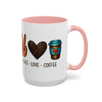 Peace • Love • Coffee Accent Mug — Leopard Peace Sign Coffee Lover Gift