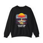 Yellowstone National Park Sweatshirt — Retro Sunset Geyser Crewneck