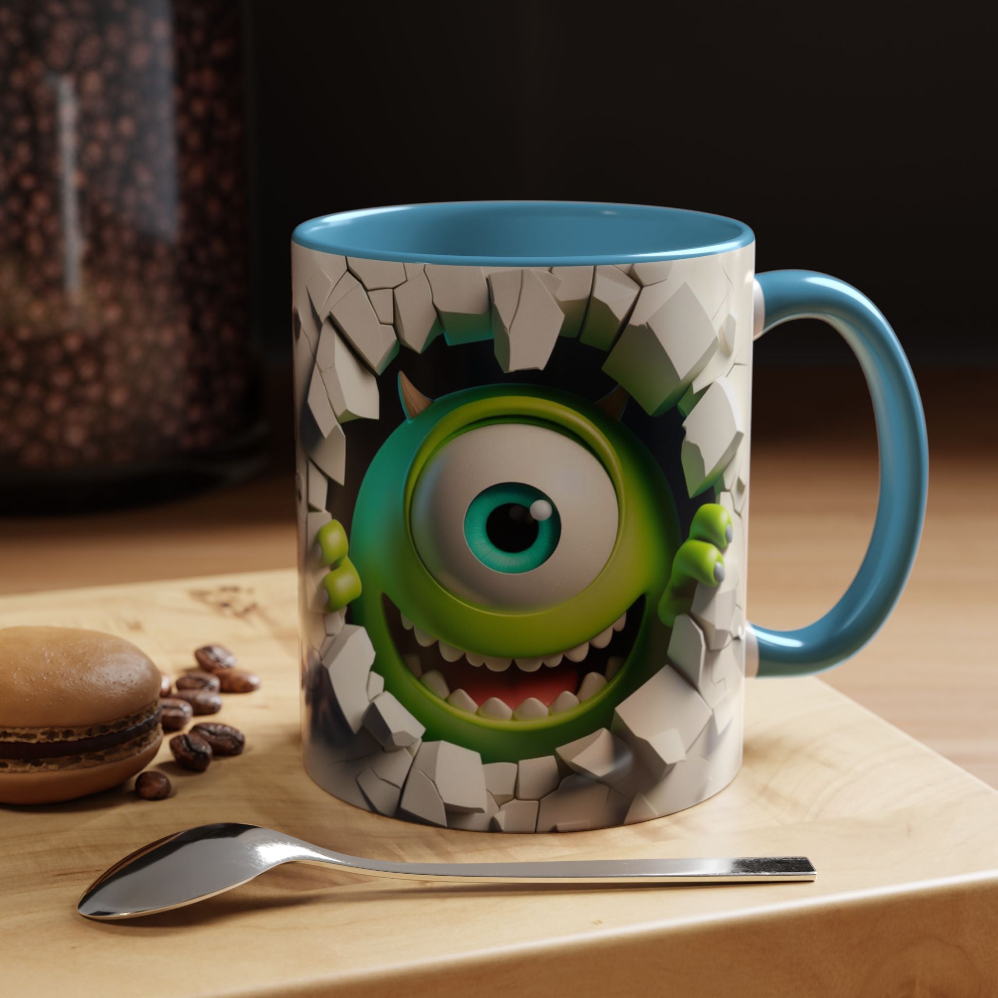 Monster's Inc Mike Peekaboo Coffee Mug – Cute One-Eyed Cartoon Accent Mug (11/15oz)