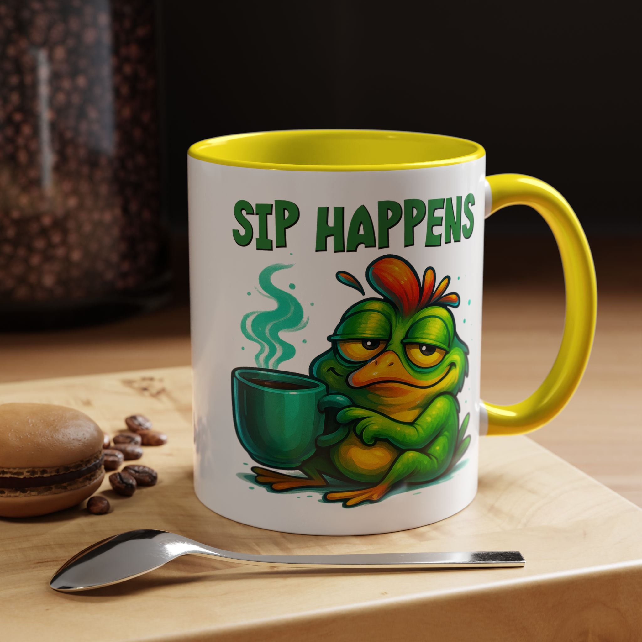 Sip Happens Coffee Mug — Funny Frog Coffee Cup (11/15oz)