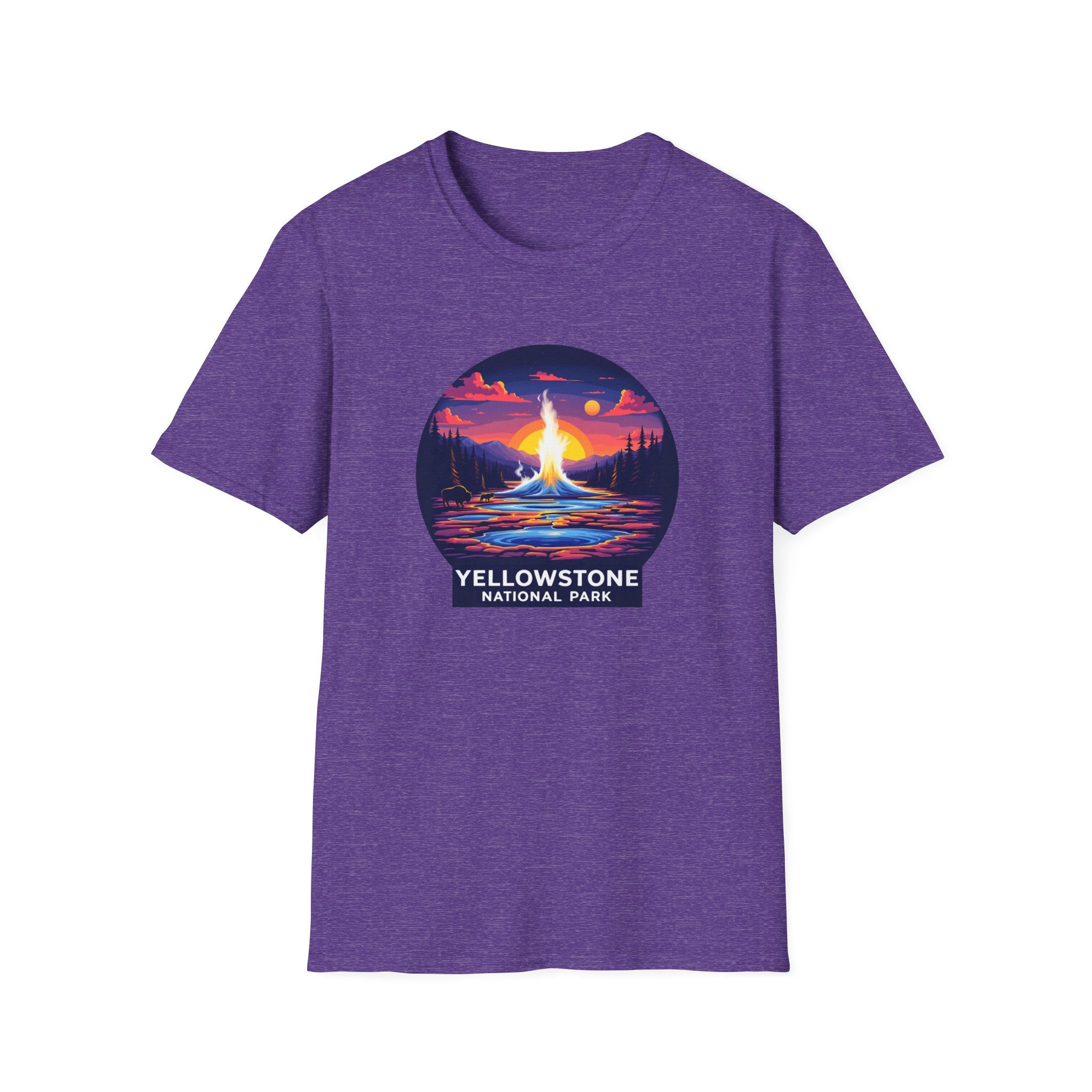 Yellowstone National Park Tee — Geyser Sunset Graphic T-Shirt