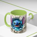 Stitch Peekaboo Accent Coffee Mug – Cute Alien Character 11/15oz