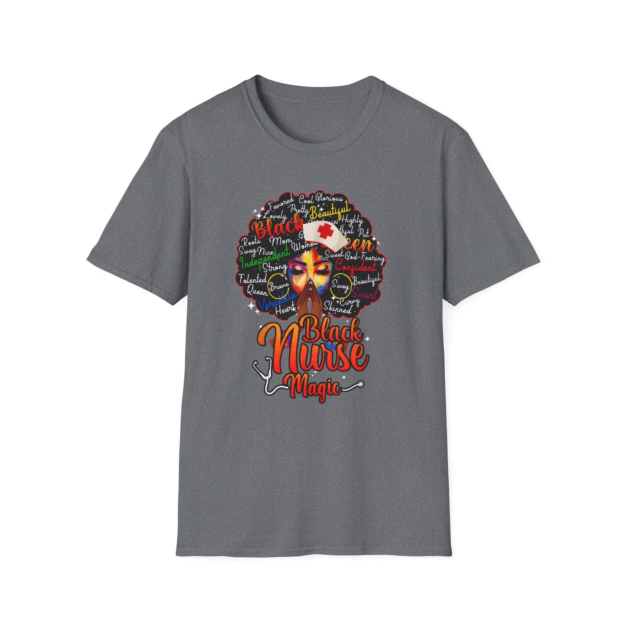 Black Nurse Magic T-Shirt – Nurse w/Black Afro Graphic Tee for Black Nurses