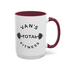 Van's Total Fitness Coffee Mug (11oz/15oz) — Gym Barbell Ceramic Mug