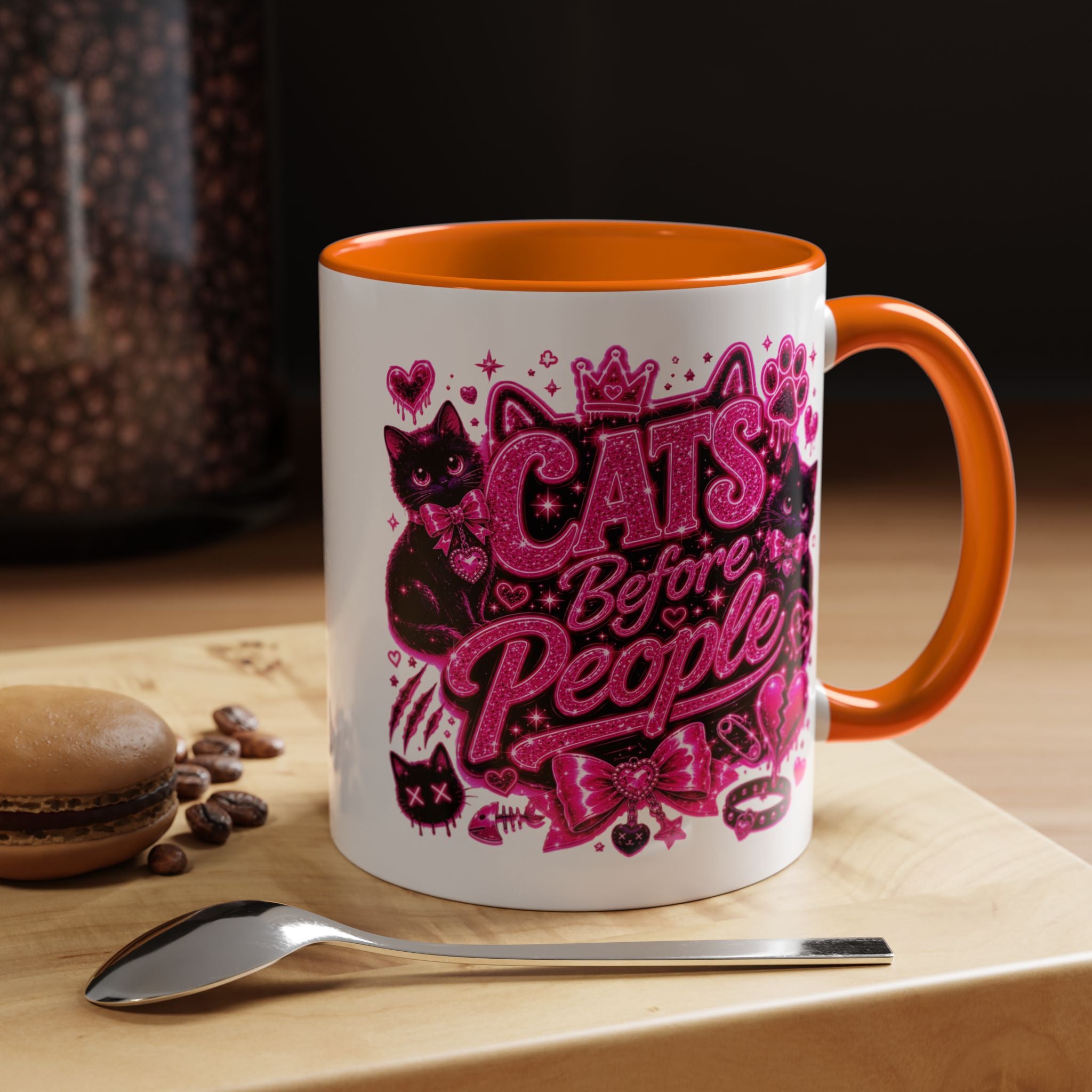 Cats Before People Coffee Mug — Pink Cat Lover Gift (11/15oz)