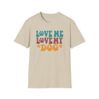 Love Me Love My Dog T-Shirt — Retro Paw Print Dog Lover Tee