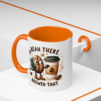 Bean There Brewed That Coffee Mug — Cute Coffee Bean & Cup Accent Mug (11/15oz)