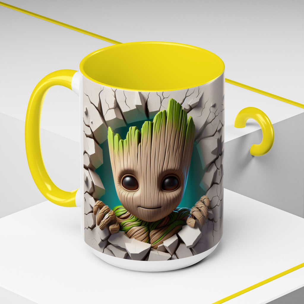 Baby Groot "Break Through" Accent Coffee Mug — Cute Guardians of the Galaxy Pop Art Gift (11/15 oz)