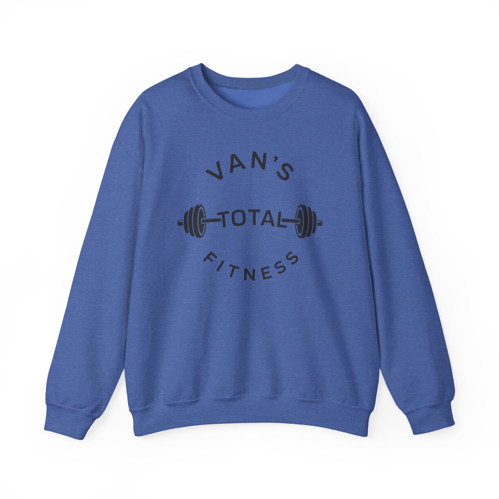 Fitness Crewneck Sweatshirt — "Van's Total Fitness" Barbell Logo