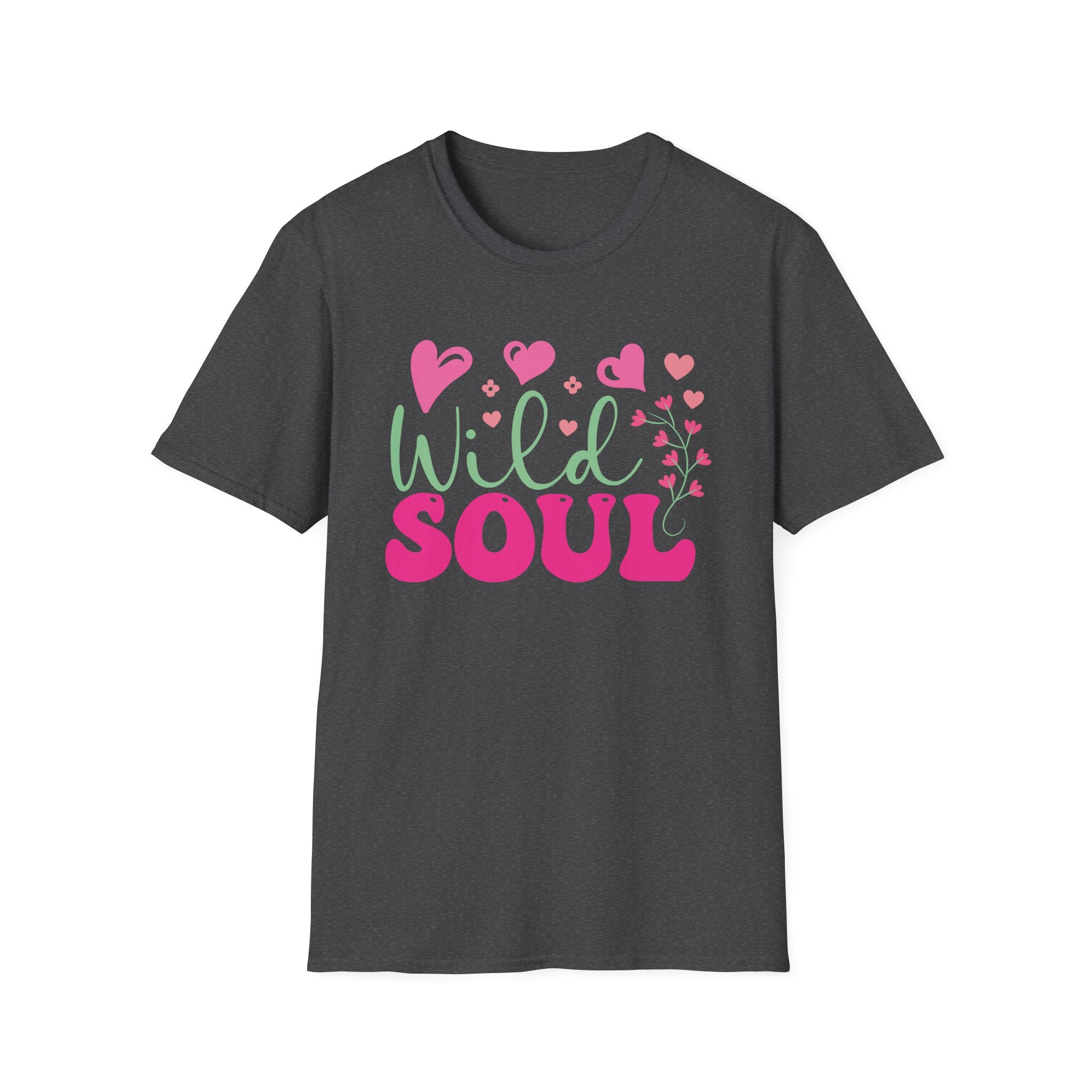 Wild Soul T-Shirt — Pink & Green Heart Graphic Tee