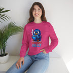 Coffee First Adult Sweatshirt — Cute Blue Bird Coffee Crewneck
