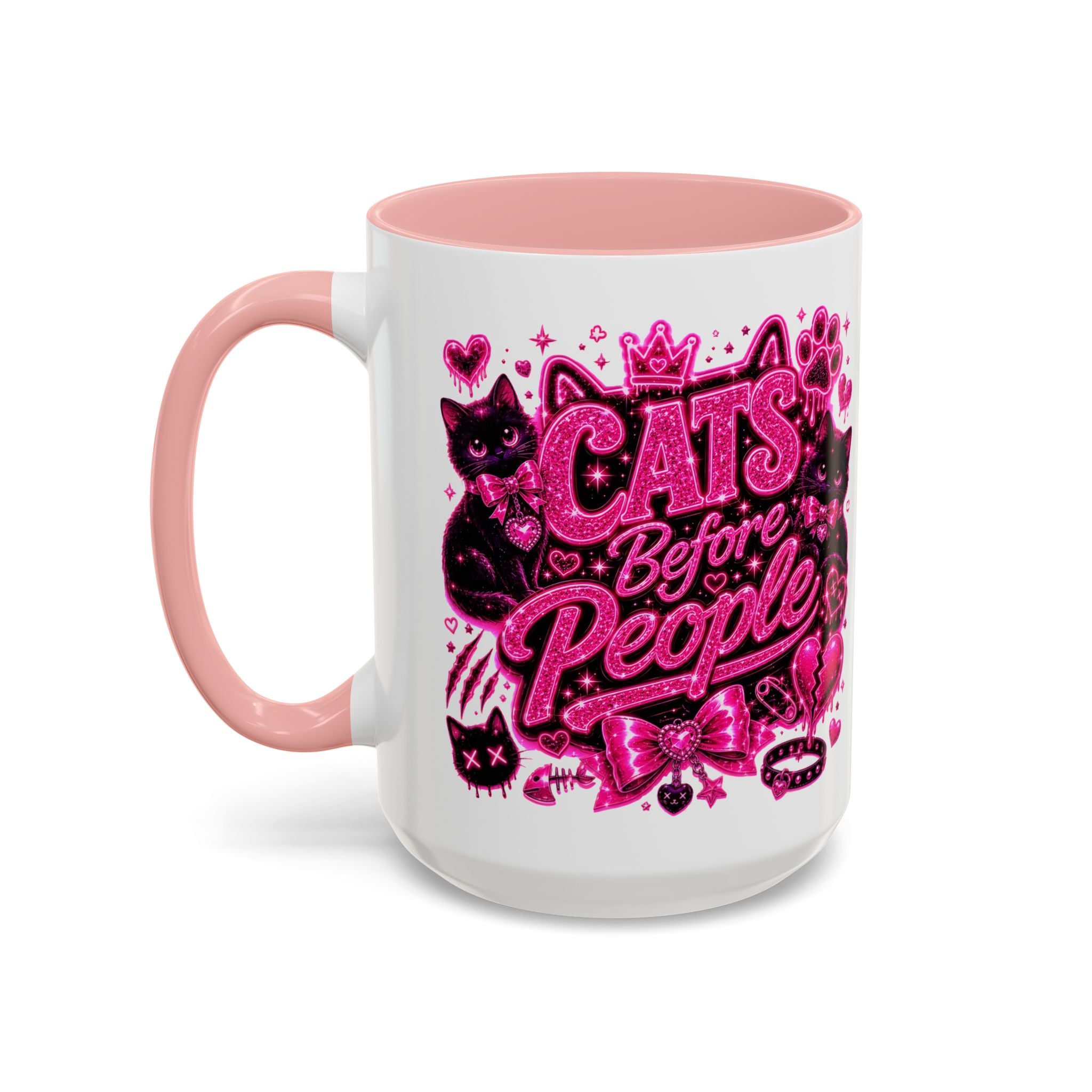 Cats Before People Coffee Mug — Pink Cat Lover Gift (11/15oz)