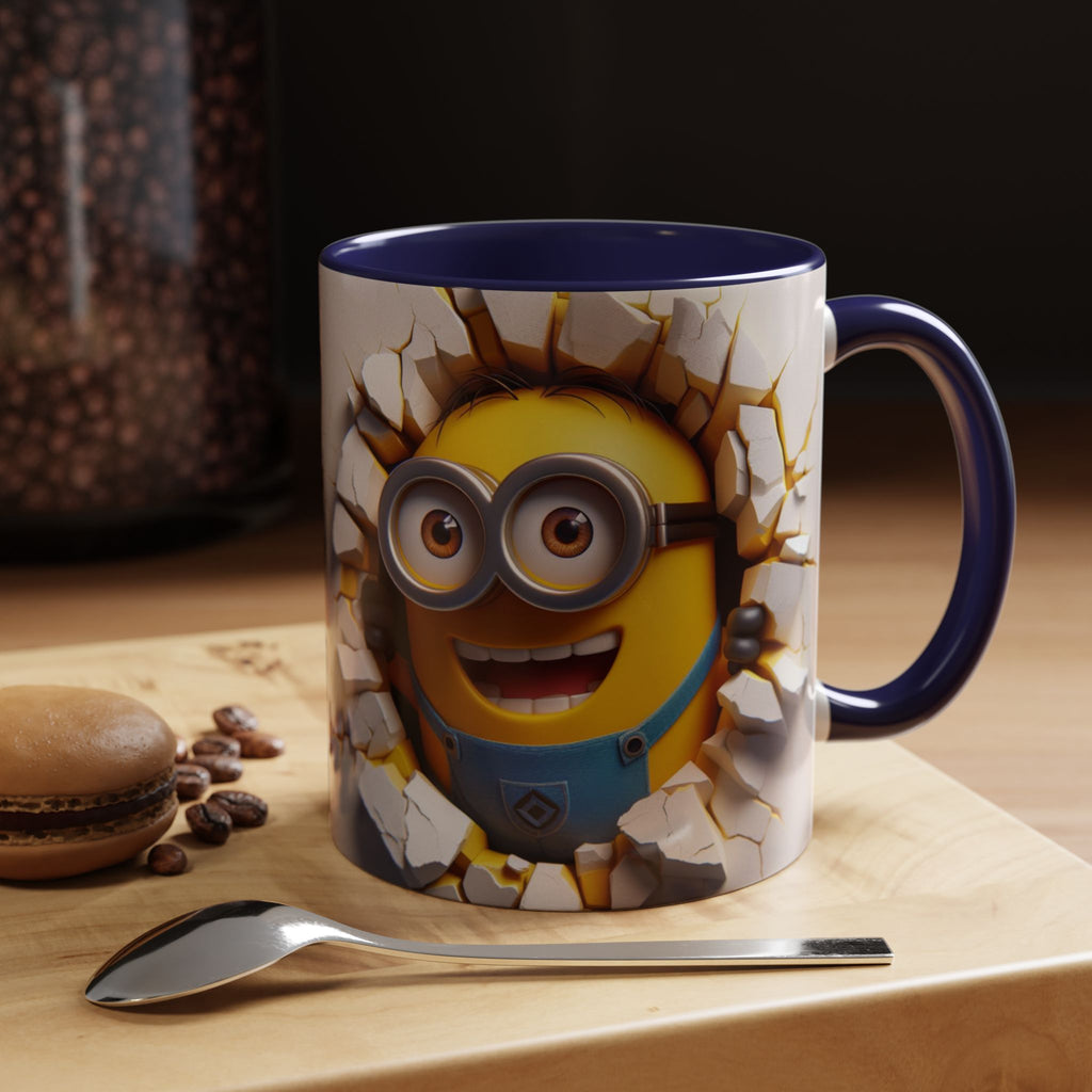 Minion "Breaking Wall" Accent Coffee Mug — Funny Cartoon Movie Character 11/15oz