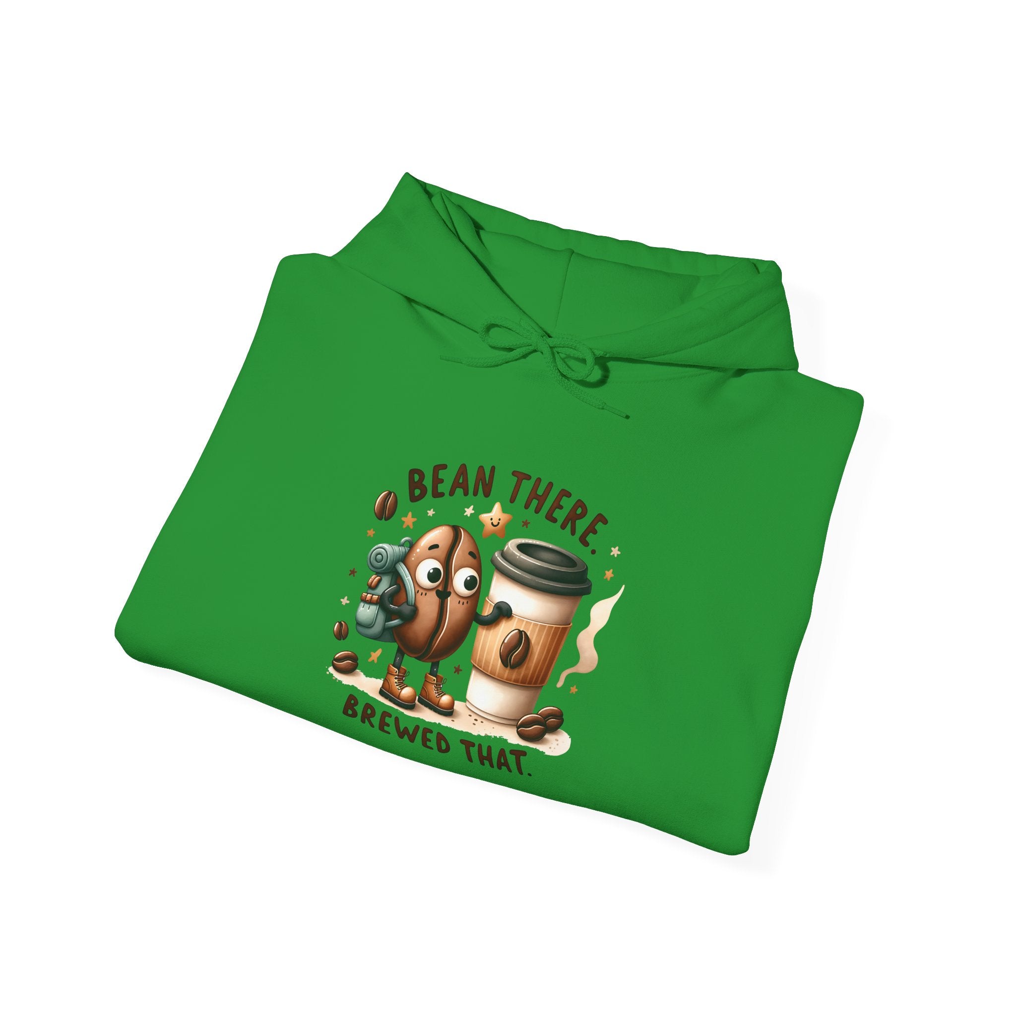 Coffee Hoodie — "Bean There, Brewed That" Cute Coffee Bean Pullover