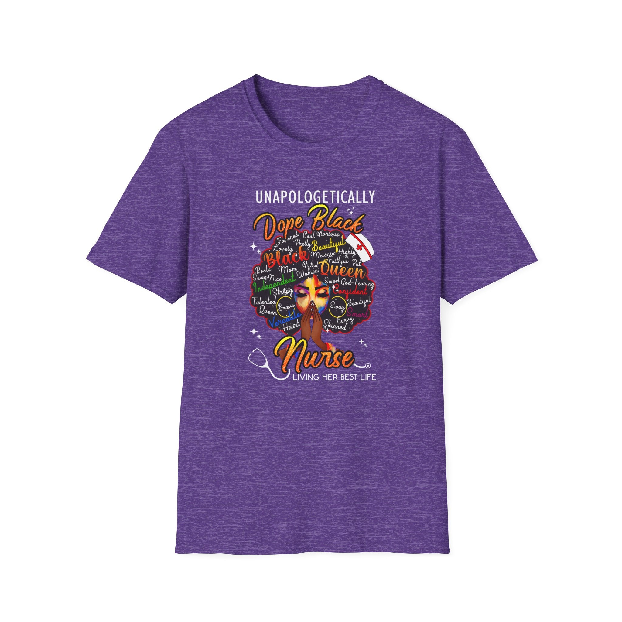 "Unapologetically Dope" Inspirational African American Nurse Tee — Black Afro Nurse T-Shirt