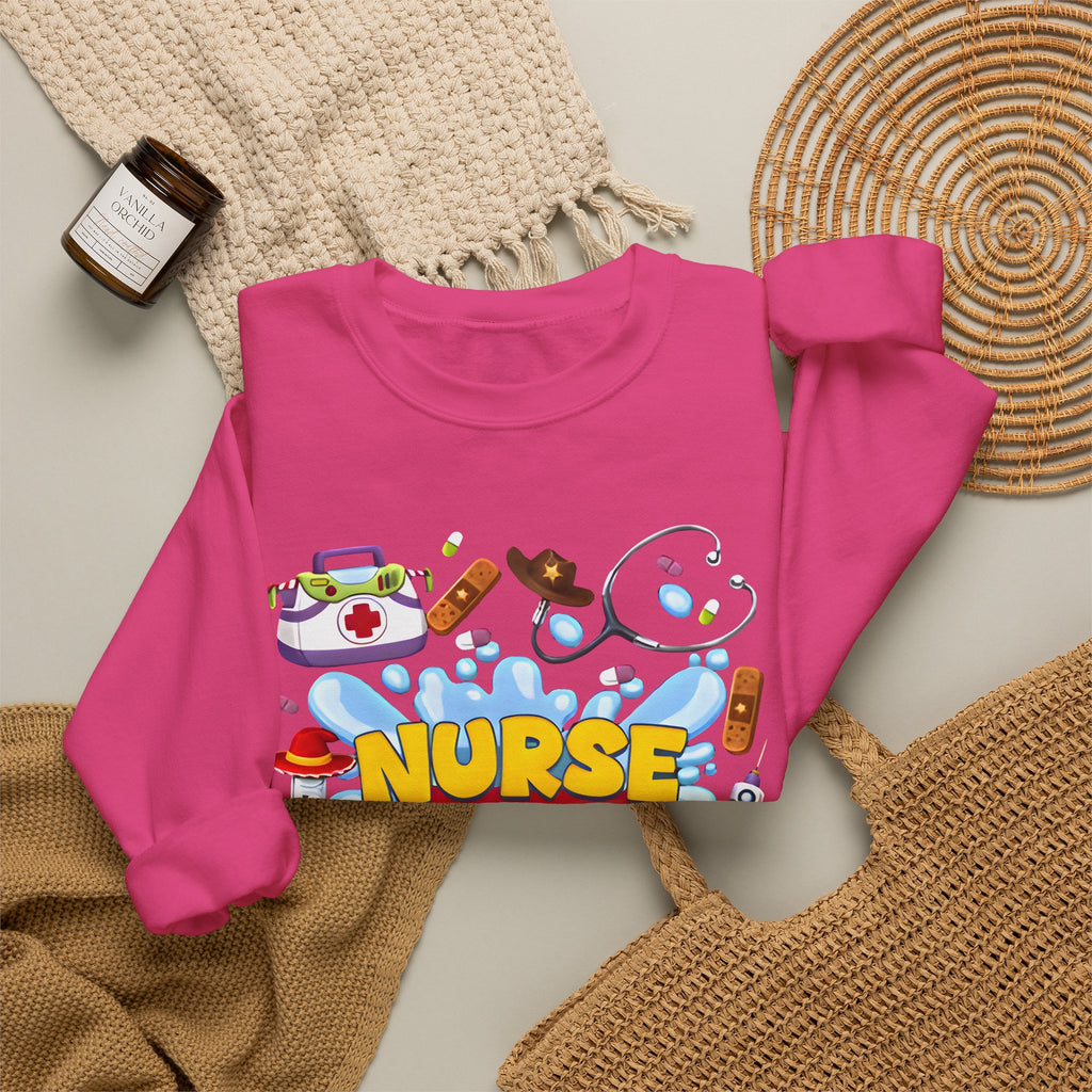 Nurse Story Sweatshirt — Cute Medical Cartoon Crewneck for Nurses