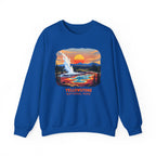 Yellowstone National Park Sunset Geyser Graphic Sweatshirt