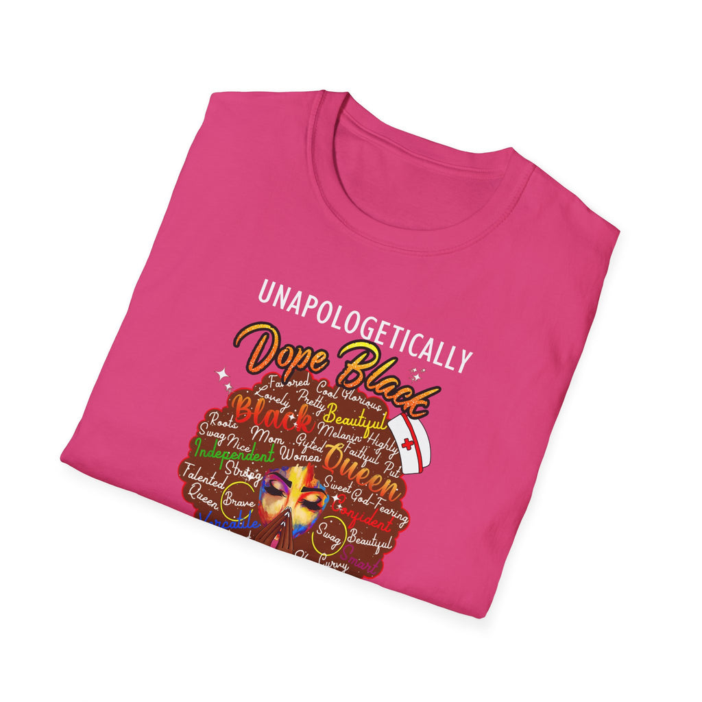 “Unapologetically Dope Black Nurse” Empowerment Tee —  Brown Afro Nurse T-Shirt