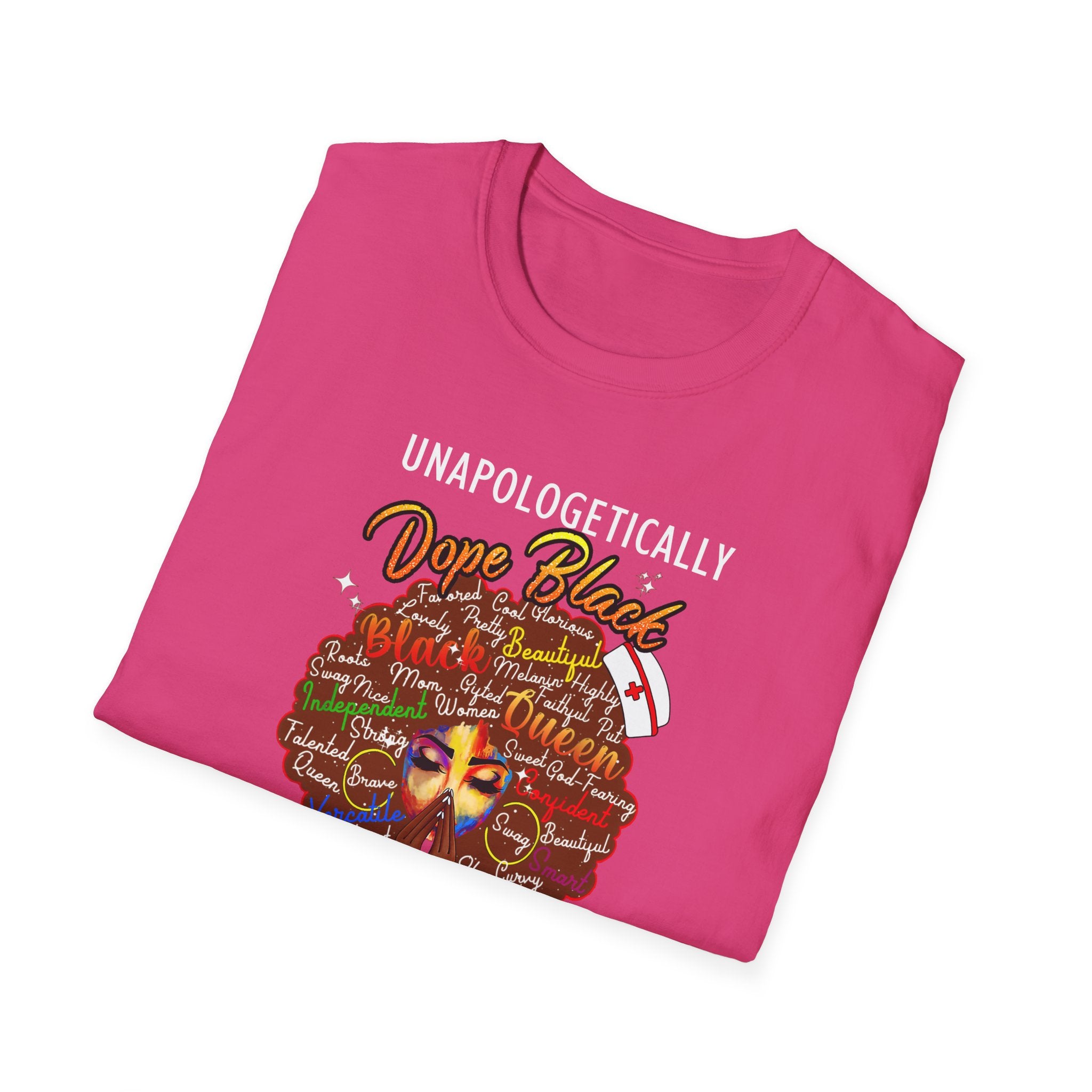 “Unapologetically Dope Black Nurse” Empowerment Tee —  Brown Afro Nurse T-Shirt