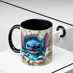 Stitch Peekaboo Accent Coffee Mug – Cute Alien Character 11/15oz