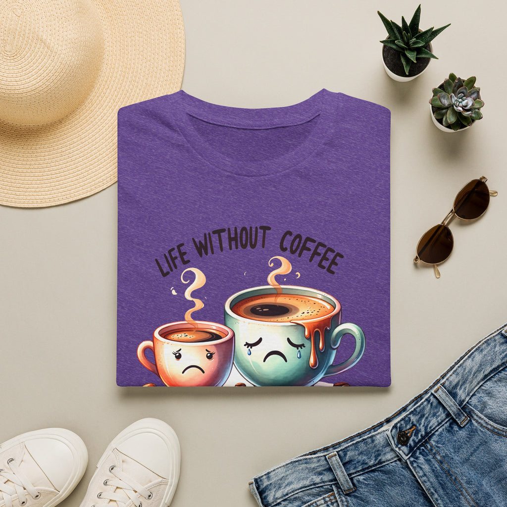 Coffee T-Shirt — "Life Without Coffee is Depresso" Cute Sad Coffee Tee