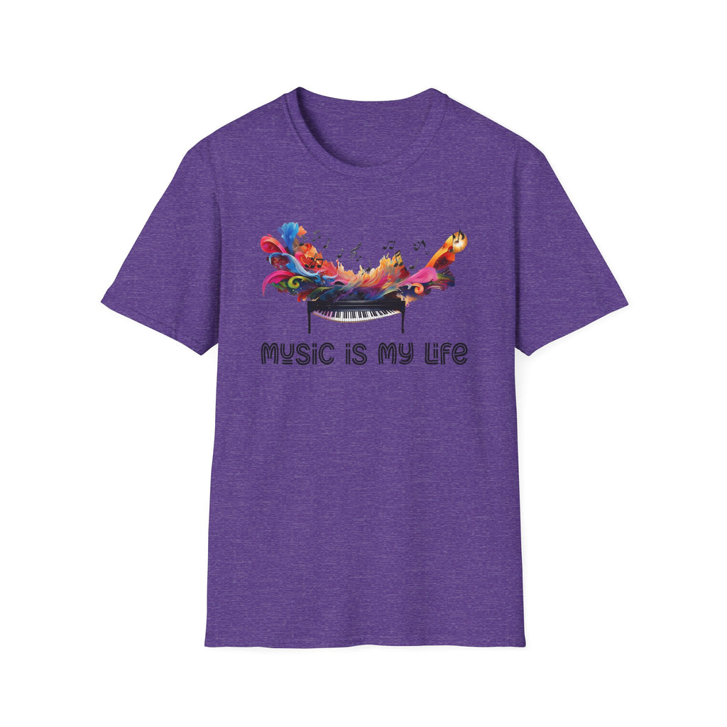 Music Is My Life T-Shirt — Colorful Piano Splash Graphic Tee