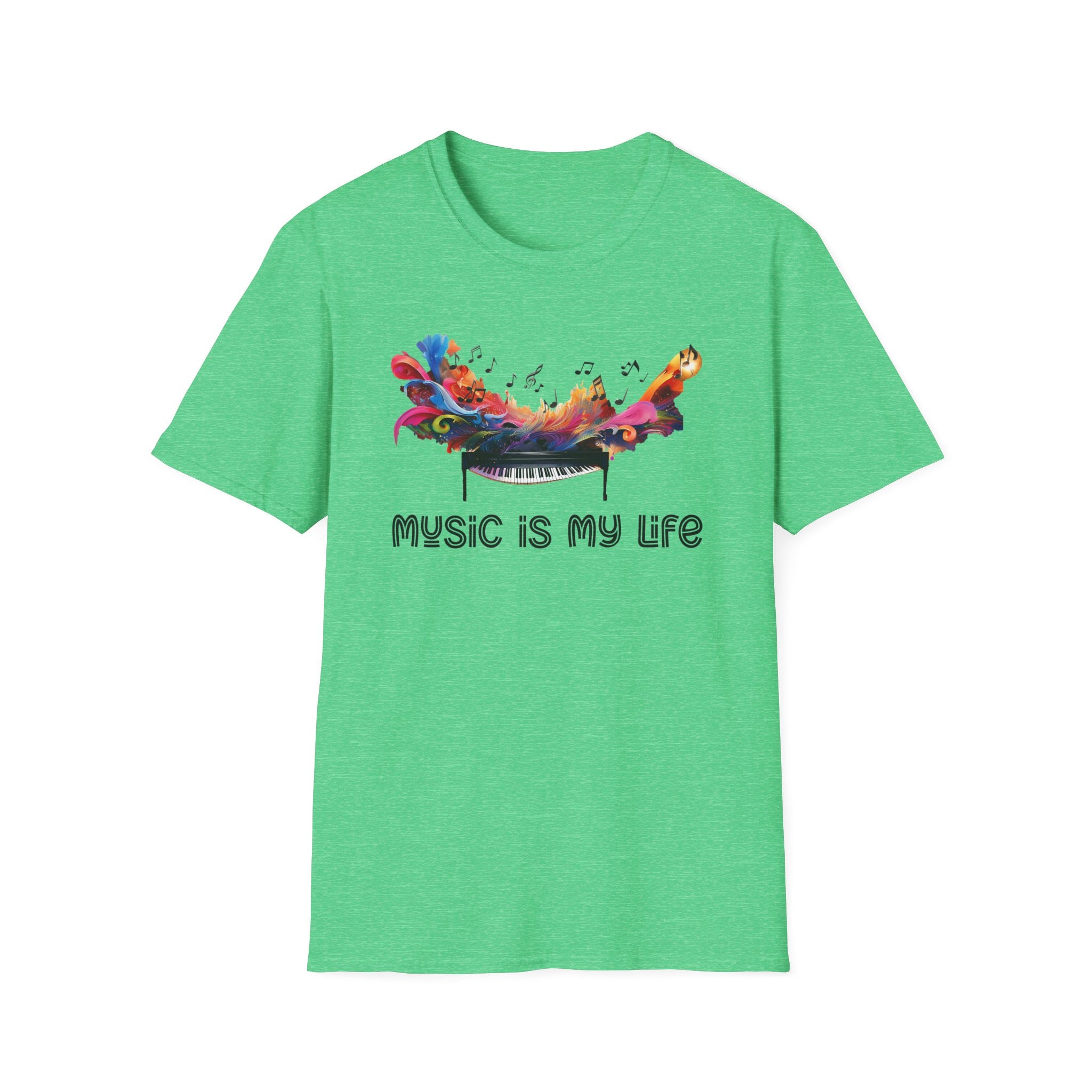 Music Is My Life T-Shirt — Colorful Piano Splash Graphic Tee
