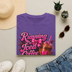 Running on Iced Coffee T-Shirt — Cute Pink Coffee Graphic Tee