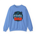 Cool Dad Crewneck Sweatshirt — Retro Night Sky Beach Palm Graphic Dad Shirt for Father’s Day