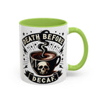 Death Before Decaf Coffee Mug — Skull Coffee Lover Gift (11/15oz)